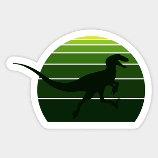 Raptor Retro 80's Design Green The Isle Sticker